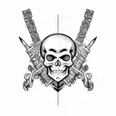 Skeleton with AK-47  tattoo design idea