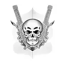 Skeleton with AK-47  tattoo design idea