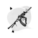 Skeleton with AK-47  tattoo design idea