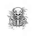 Skeleton with AK-47  tattoo design idea