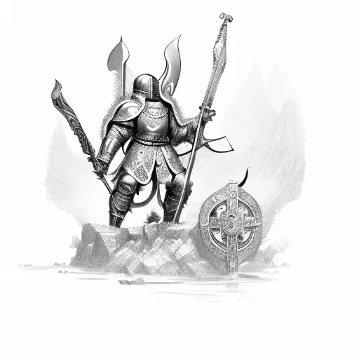 crusader tattoo design idea