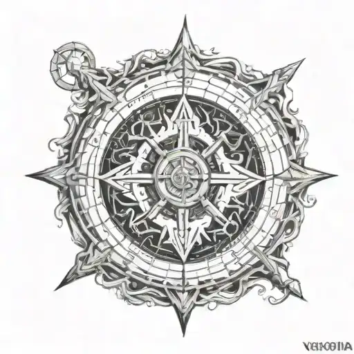 vegvisir viking compass tattoo design idea