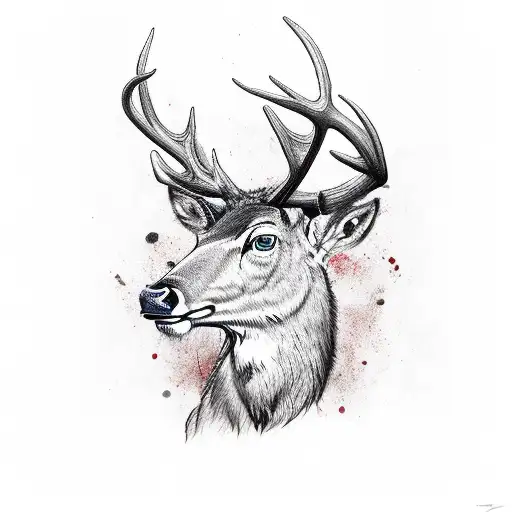 red dead redemption 2 deer  tattoo design idea