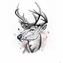 red dead redemption 2 deer  tattoo design idea