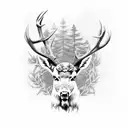 red dead redemption 2 deer  tattoo design idea