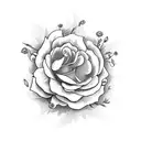 floral violin tattoo design idea