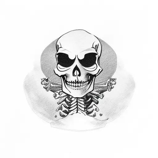 cowboy skeleton tattoo design idea