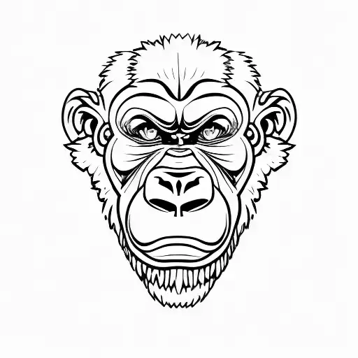 cartoon gorilla with barbell tattoo design idea