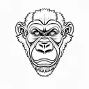cartoon gorilla with barbell tattoo design idea