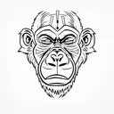 cartoon gorilla with barbell tattoo design idea