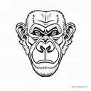 cartoon gorilla with barbell tattoo design idea