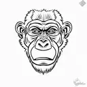 cartoon gorilla with barbell tattoo design idea