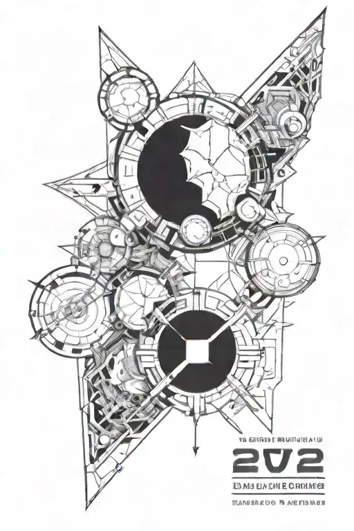 Incorporate elements from Destiny 2 Vow of Disciple and the Rhulk into a futuristic space-themed tattoo design tattoo design idea