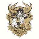 black clover black bull anime inspired tattoo tattoo design idea