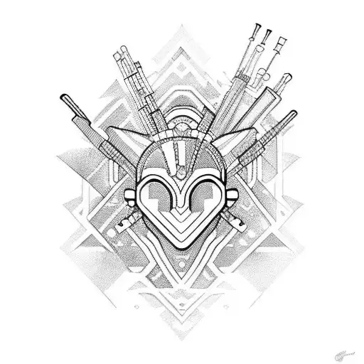 cybersigi thi/minimaln lined tribal style line work tattoo design idea