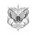 mariposa na coxa  tattoo design idea