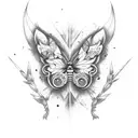 mariposa com caveira tattoo design idea