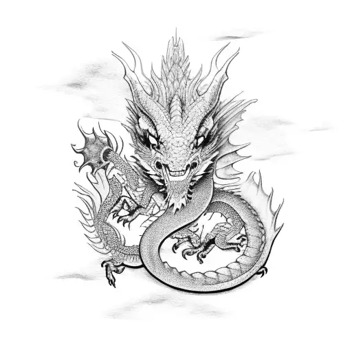 Dragon wrapped around arm tattoo design idea