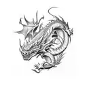 Dragon wrapped around arm tattoo design idea