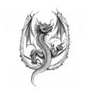 Dragon wrapped around arm tattoo design idea