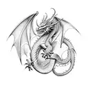 Dragon wrapped around arm tattoo design idea