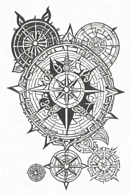 vegvisir viking compass tattoo design idea