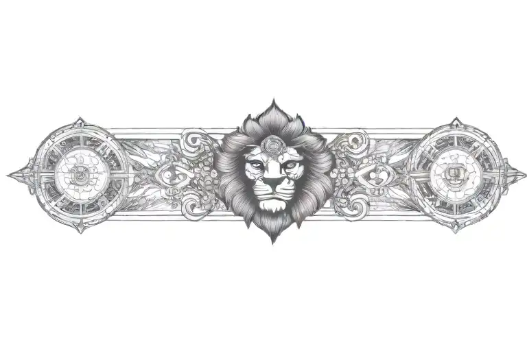 narasimha and vedic symbols incorporated into the design tattoo design idea