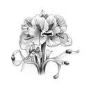 dragonfly of poppies callaliles gladiolus carnations snowdrops with date August 21 2017 on stems , wedding rings on the  tattoo design idea