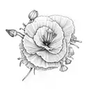 carnations and poppies and snowdrops and callalilies and gladiolus with wedding rings on long stems with 21/08/2017 tattoo design idea