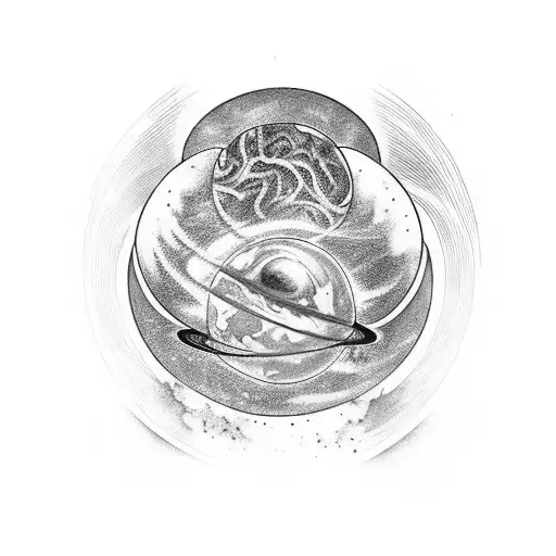 planets on vertical way for spine tattoo tattoo design idea