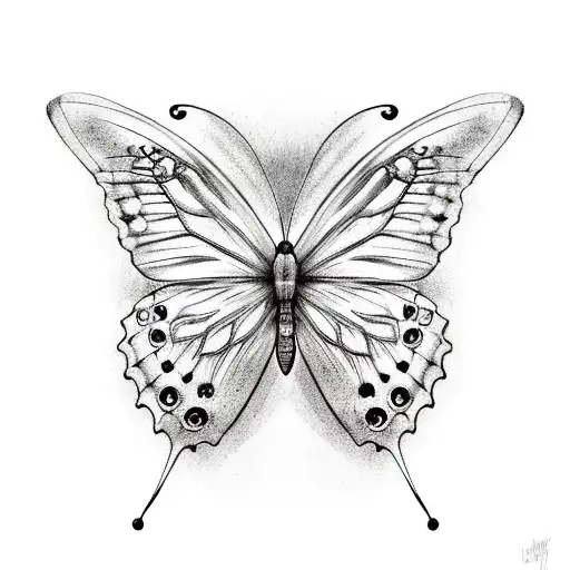 butterfly with quote "enjoy the butterflies" tattoo design idea