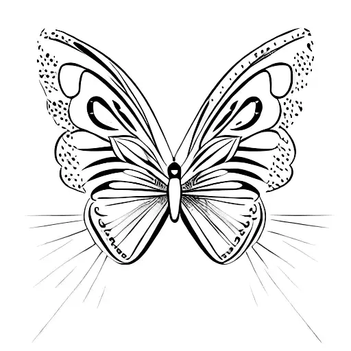 butterfly with quote "enjoy the butterflies" tattoo design idea