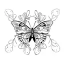 butterfly with quote "enjoy the butterflies" tattoo design idea