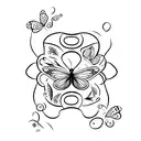butterfly with quote "enjoy the butterflies" tattoo design idea