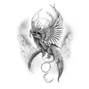 fenix and quetzal tattoo design idea