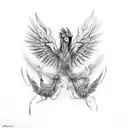 fenix and quetzal tattoo design idea