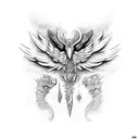 fenix and quetzal tattoo design idea