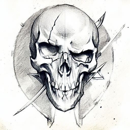 Sword with skull tattoo design idea