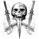 Sword with skull tattoo design idea