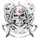 Sword with skull tattoo design idea