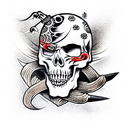 Sword with skull tattoo design idea