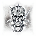 Sword with skull tattoo design idea