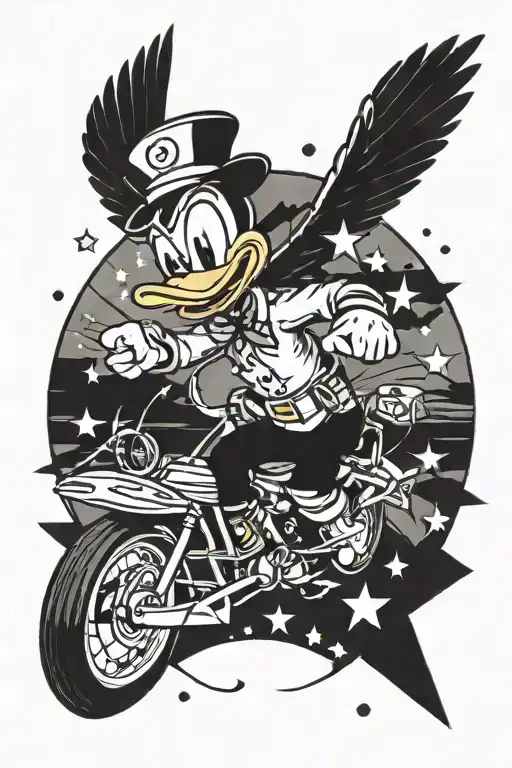 Donald Duck Airforce, Number 97 dirtracing tattoo design idea