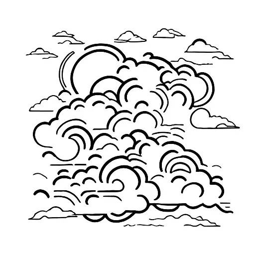 storm clouds with lightning  tattoo design idea