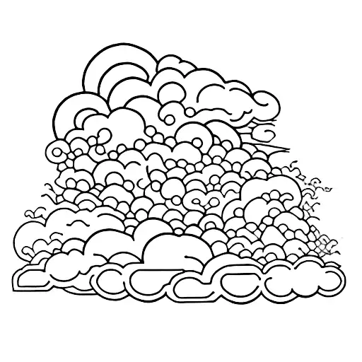 storm clouds with lightning  tattoo design idea