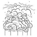 storm clouds with lightning  tattoo design idea