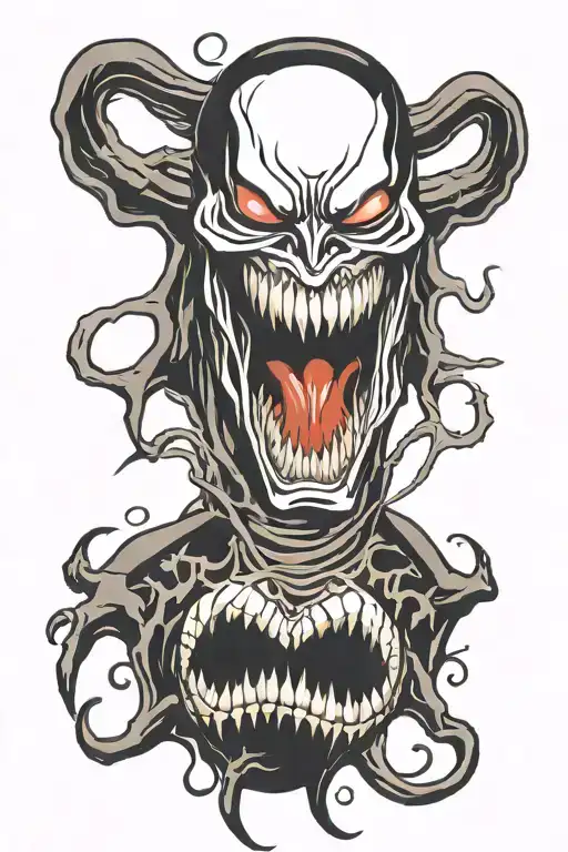 scream symbiote tattoo design idea