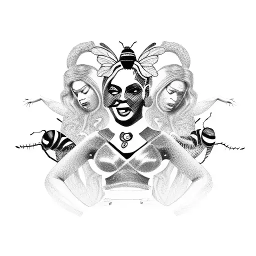 beyonce with bee hive  tattoo design idea