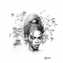 beyonce with bee hive  tattoo design idea