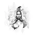 beyonce with bee hive  tattoo design idea